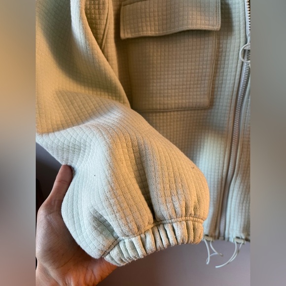 Madewell MWL Quilted Jacquard Zip Jacket in Iced Mint - SMALL - Picture 9 of 12